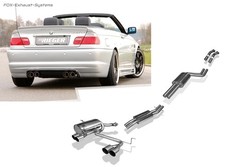  Edelstahl Duplex Sportauspuff-Komplettanlage BMW 3er E46 M3-Optik 2x90mm