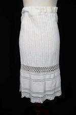 Rare Antique Victorian French Hand Crocheted Cotton Petticoat Size XL 50" Waist