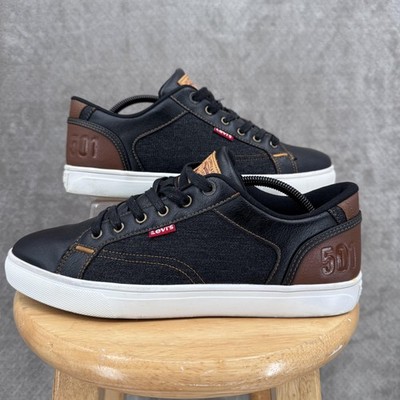 Levis 501 Quality Footwear Shoes Mens 10.5 Black Brown Denim Casual Sneakers
