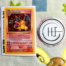 Pokémon Base Shadowless Charizard Pokemon 1st Edition Credit Card Magic Skin