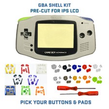 Nintendo Game Boy Advance GBA Shell SNES GRAY PRE CUT Housing V2 IPS READY
