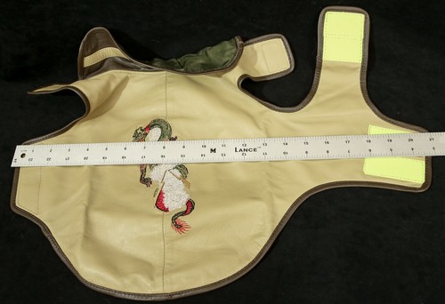 MEDIUM Baby Doll Pliner Dog Coat/Jacket Leather Embroidered Dragon Made in Italy - Picture 12 of 12