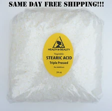 STEARIC ACID VEGETABLE by H&B Oils Center TRIPLE PRESSED PASTILLES PURE 24 OZ