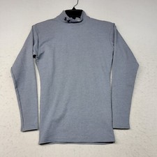 Under Armour Shirt Mens Small Blue Coldgear Compression Long Sleeve Mock Gym