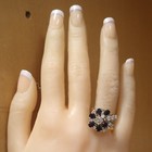 14k yellow gold .77ct diamond sapphire gemstone cluster ring 7.1g estate vintage — photo 7