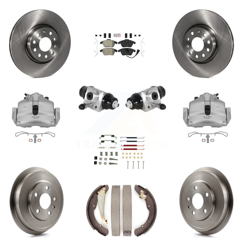 Front and Rear Disc Brake Caliper Rotor Drum Semi-Metallic Pad Shoe Cylinder Kit for Enhanced Braking Performance and Safety