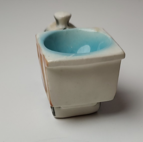 Vintage Egg Holder Cup Egg Coddler TRAIN ENGINE Ceramic Pottery - Picture 5 of 6