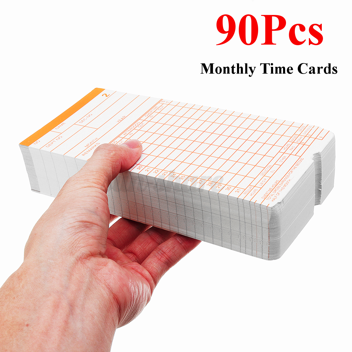 90 PCS Monthly Time Clock Cards Recorder For OFFicial shop Attendance half Payroll