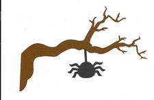 PREMADE SCRAPBOOK-PAPER PIECING-FOR LAYOUT-HALLOWEEN-SPOOKY BRANCH AND SPIDER