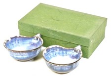 Mint Japanese Small bowls of blue and white glaze  4 inches in diameter
