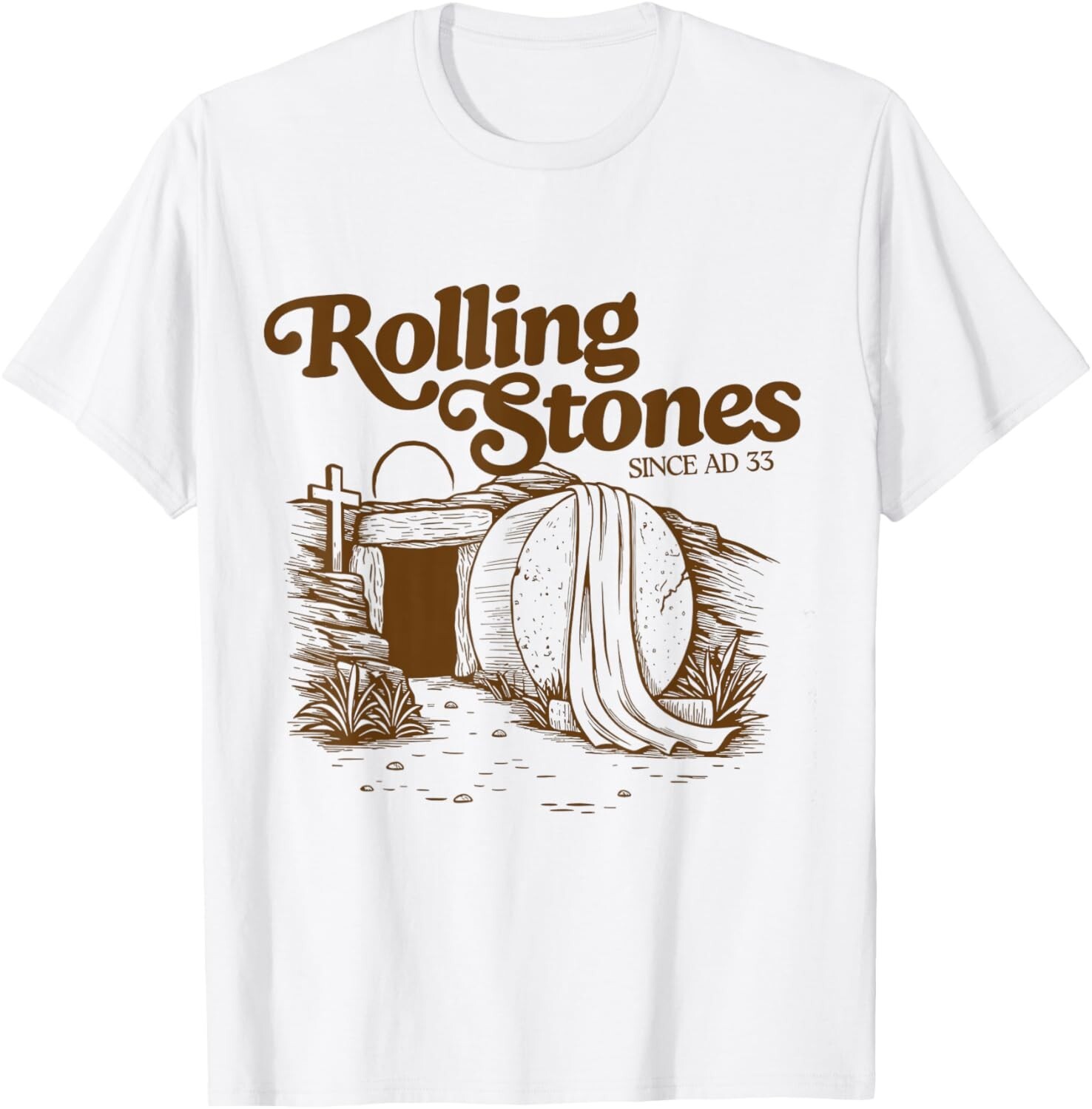 The Stone Was Rolled Away He Alive Retro Christian Easter T-Shirt unisex T-Shirt