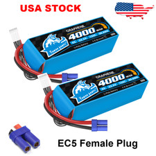 2pcs Yowoo 22.2V 6S 4000mAh 150C EC5 Graphene Lipo Battery for Airplane Truck