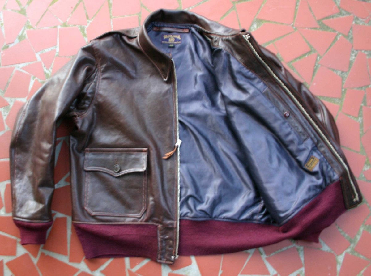 MONARCH Pre WW-2 REPRO AN-J-3, A-2 Type HORSE HIDE LEATHER FLIGHT  