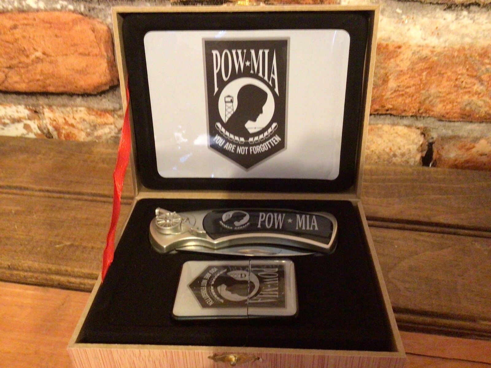 Premium P.O.W. Folding Knife & Lighter Gift Set - Durable & Stylish