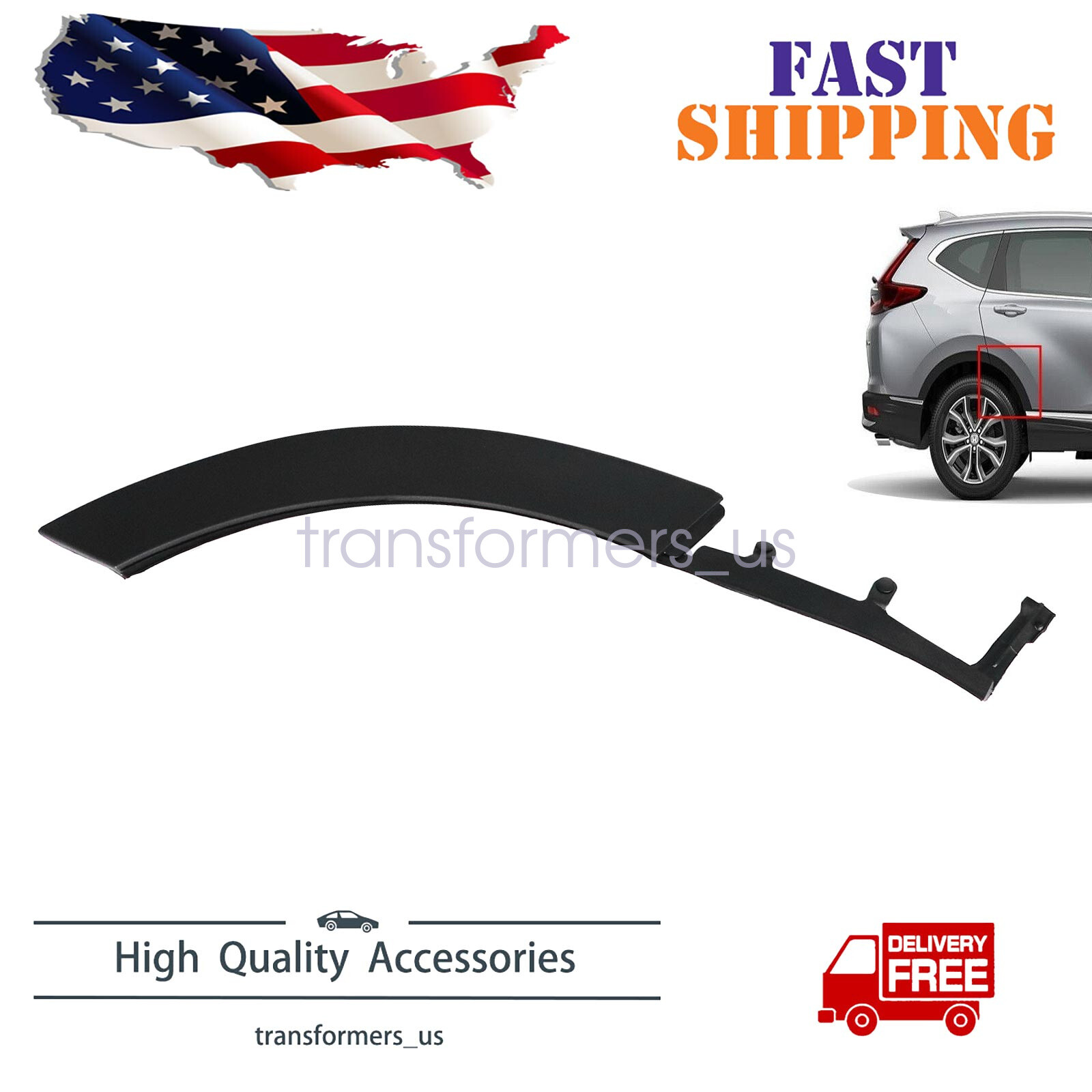 New Fits 2017-2022 Honda CR-V CRV Door Flare Molding Trim Rear Right Side