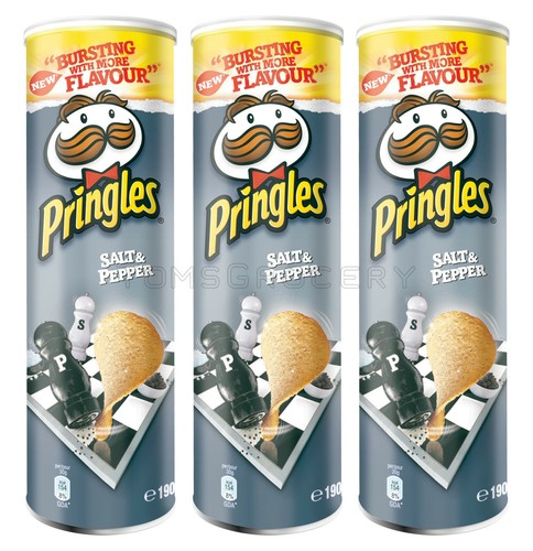 3 x Pringles Salt &amp;amp;amp; Pepper Flavor Potato Chips 165g 5.8oz