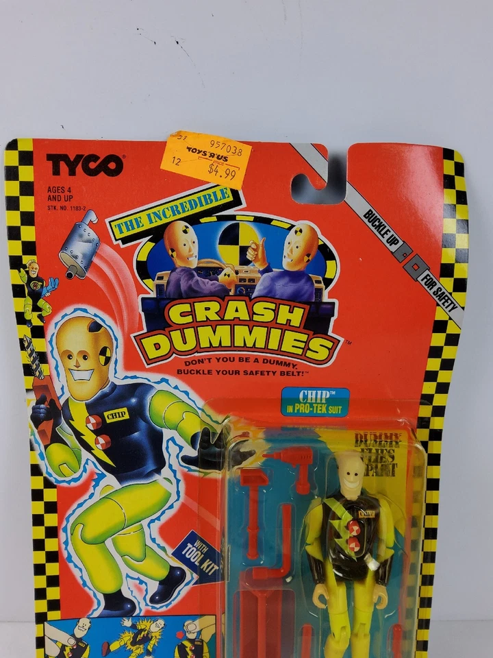 Figura de acción de colección 1992 Tyco Incredible Crash Dummies Chip Pro-Tek Suit nueva Foto 3 de 4