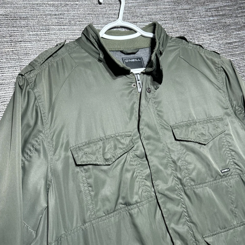 Chaqueta O'Neill Para Hombre L Verde Oliva Estilo Militar Cremallera Completa Bolsillos Forrados a Presión Foto 2 de 4