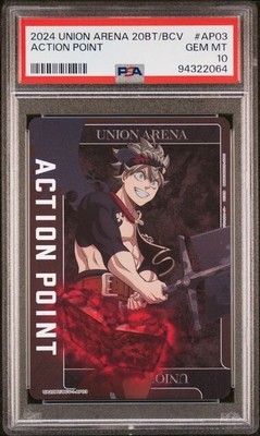 PSA 10 GEM MINT 2024 Union Arena ASTA Action Point Black Clover  20BT/BCV #AP03