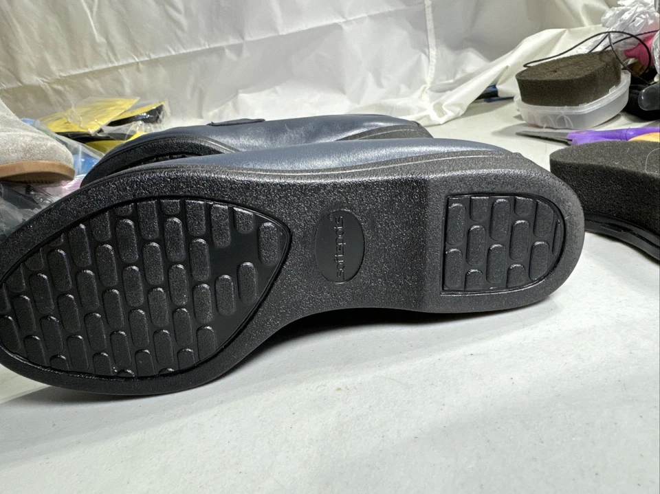 Mocassim de couro Soft Spots 5,5ww azul forrado - Imagem 4 de 4