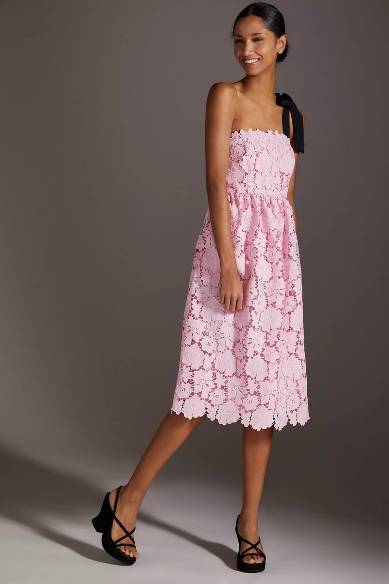 Anthropologie Maeve One-Shoulder Lace Mini Dress Size 8 $360 | eBay