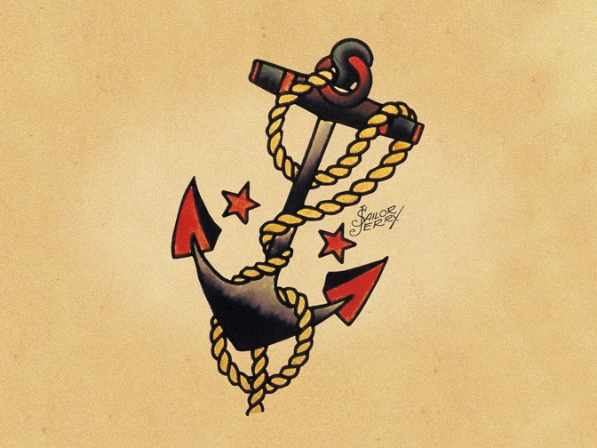 その他 Sailor Jerry Tattoo Drawings Designed By Sailor Jerry Tattoo flash art sheet (lot #166