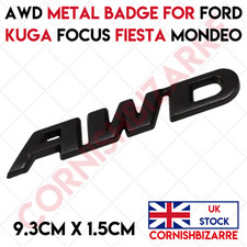 BLACK AWD METAL BADGE ALL WHEEL DRIVE FOR FORD KUGA FOCUS FIESTA MONDEO - UK