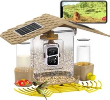 Aivituvin Bird Feeder with Camera AI Identify Smart Wireless Hummingbird Feeder