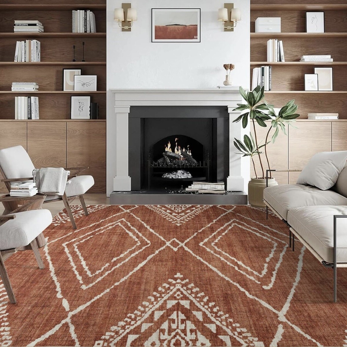 Moroccan Tile Pattern Rug Jubi Green And Peach Maze Moroccan Shag Wool