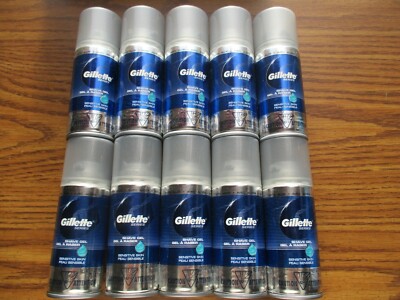 10 Gillette Series  Sensitive Skin Face Shave Gel 2.5 Oz Each