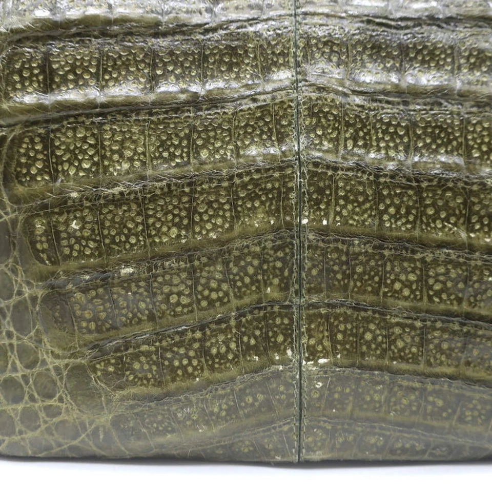 Bolso de Hombro Nancy Gonzalez Cocodrilo Mediano Verde Oliva Foto 3 de 4
