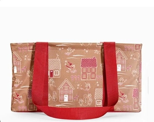 Thirty One Medium Utility Tote In Gingerbread Houses- New