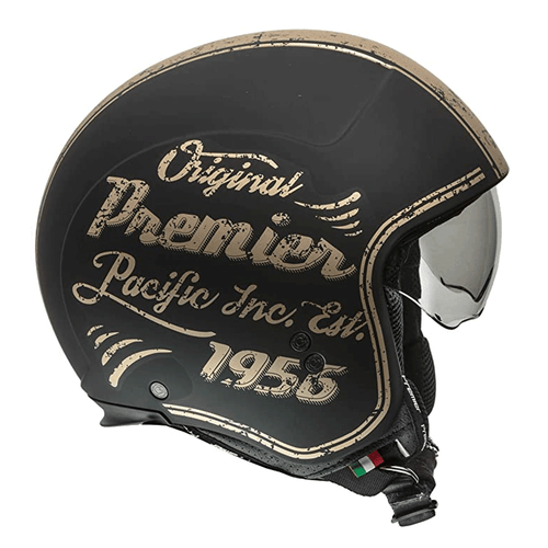 CASCO APERTO OPER FACE MOTO SCOOTER NERO PREMIER ROCKER MODELS OMOLOGATO 22-05 - Imagen 15 de 16