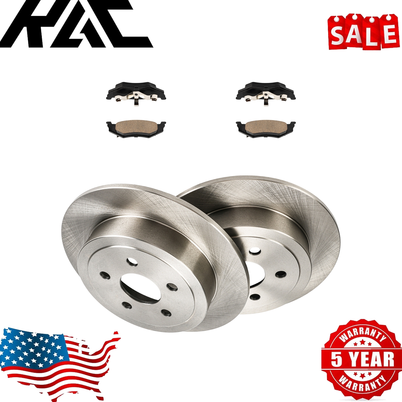 Brake Rotor & Pad Rear For 95-06 Dodge Stratus; 96-06 Chrysler Sebring 5370+D658