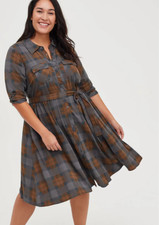 Womens Torrid Shirt Dress - Outlander Tartan Size 0 12 Large NWT