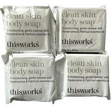 4 Bars Lot This Works In the Zone Clean Skin Body Soap Travel Hotel 35g 1.25 oz