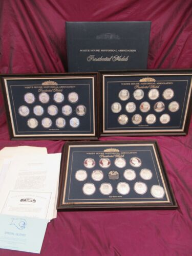 Set of 39 Franklin Mint Sterling Silver Presidential Medals White House Asso - 第 1/21 張圖片