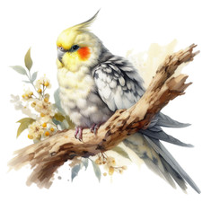 XXL 30X30 Autoaufkleber Aquarell Nymphen Sittich Aufkleber