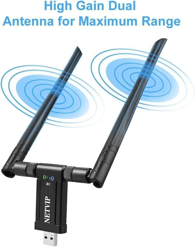 Wlan Adapter USB 3.0 STICK 1200MBPS WIFI DUAL BAND 2,4 / 5 GHZ ANTENNE PC NEU