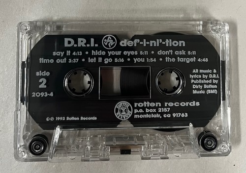 D.R.I. - Definition - Cassette Tape DRI Dirty Rotten Imbeciles - Picture 7 of 8