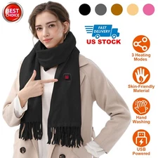 Electric Heated Soft Scarf Winter USB Heating Neck Wrap Unisex Heated Neck Shawl