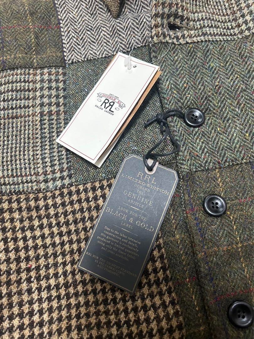 RRL Ralph Lauren Limited Patchwork Tweed Overshirt Jacket Men's w