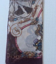 Burgundy  Cream  More Fashion SIlk Feel Scarf Square approx. 34  X 34  