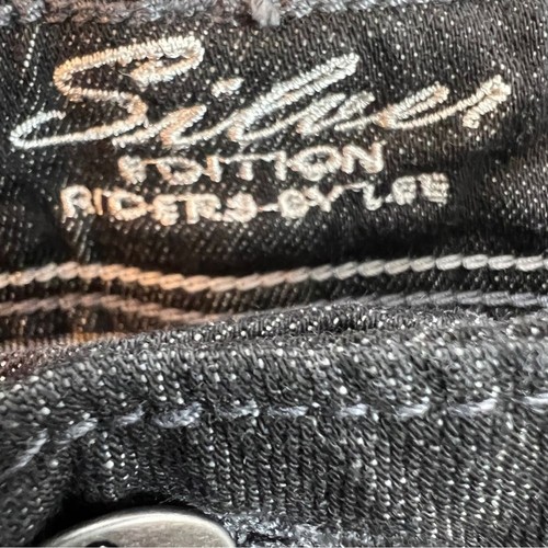 Riders Silver Edition By Lee Size 6 Medium Black Denim CAPRI’s - Picture 6 of 8