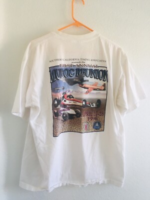 Single Stitch Vtg T Shirt 90s Muroc Reunion Timing Flight Test Sof Tee Tag Sz XL