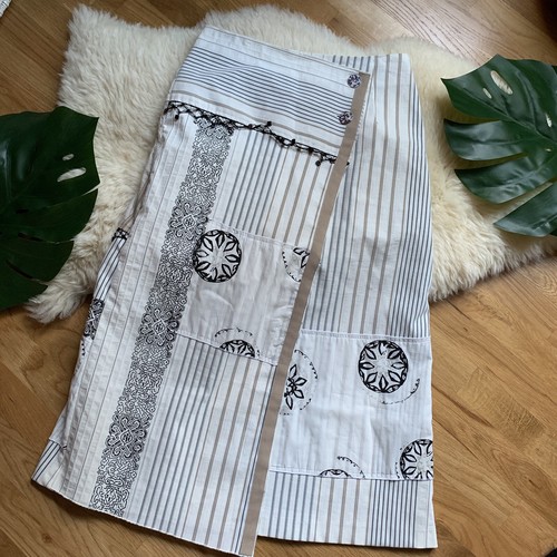Obi NZ New Zealand Patchwork Beaded Embroidered Skirt 8