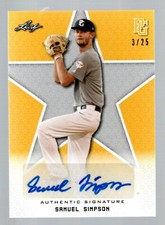 2020 Leaf Perfect Game National Showcase Auto Yellow #BASS2 Samuel Simpson 3/25