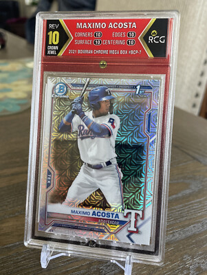 Combo Box Maximo Maximo Acosta 2021 Bowman Chrome Mega Box #BCP-7 RCG 10 Crown Jewel all ...