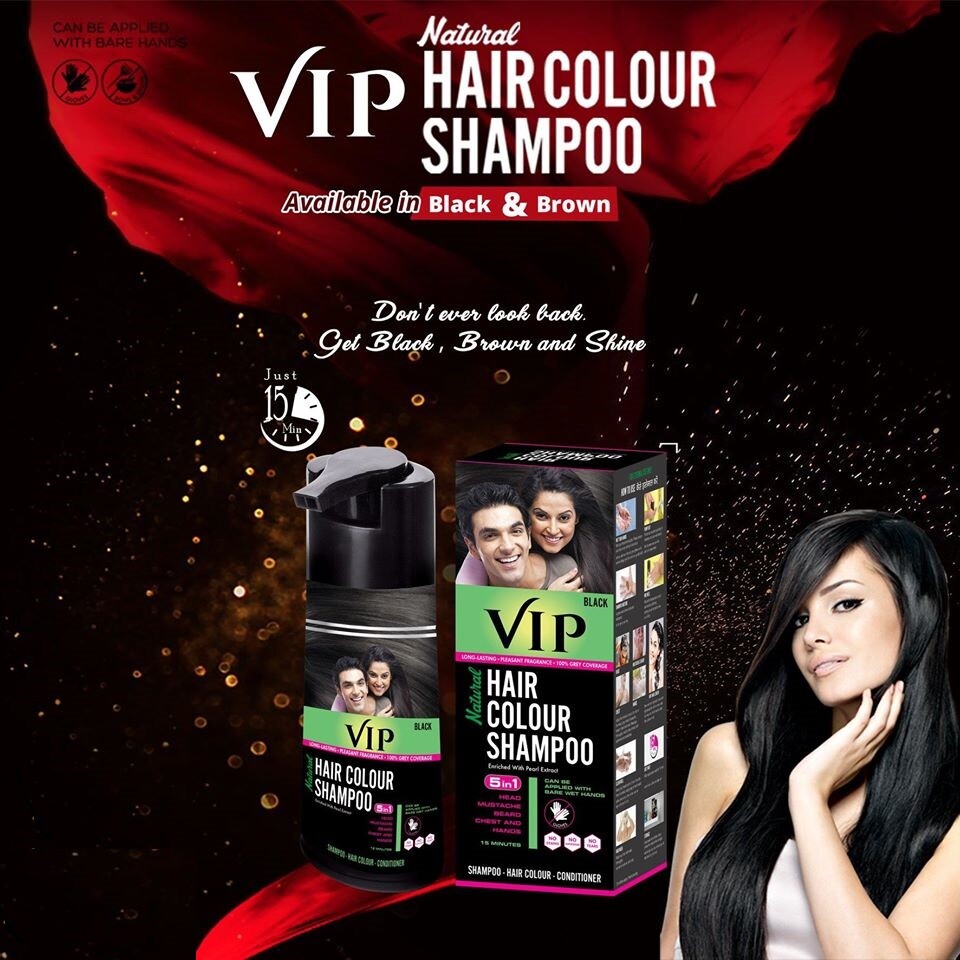 VIP 5 in1 HAIR COLOUR SHAMPOO BLACK 180ml 8908011235003| eBay