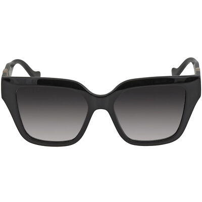 Gucci Women's Sunglasses Grey Nylon Lens Full Rim Shiny Black
